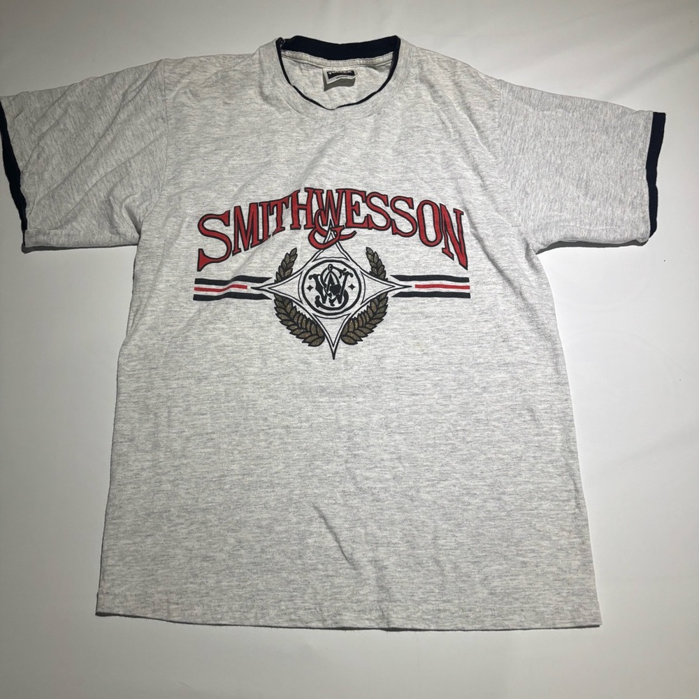 Tultex Light Gray Graphic Tee with Black Trim